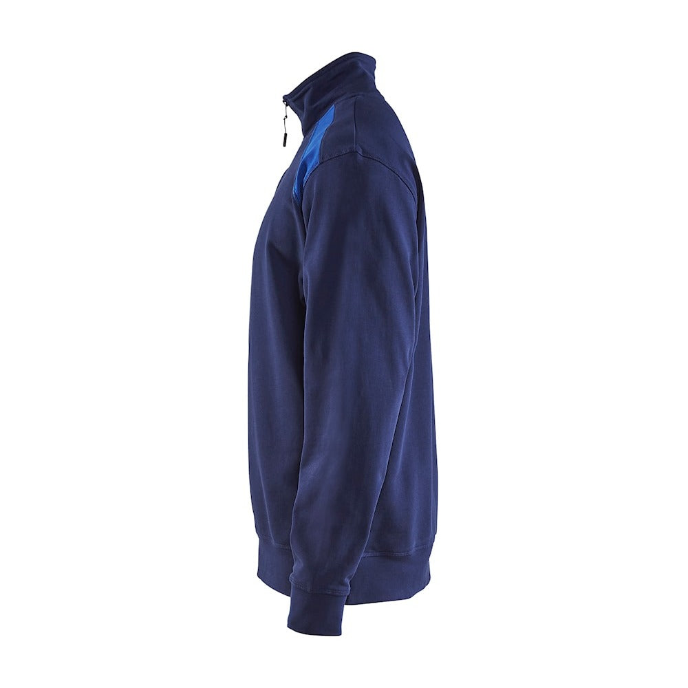 Blaklader Half-Zip 2-Tone Sweatshirt 3353 - Navy Blue/Cornflower Blue