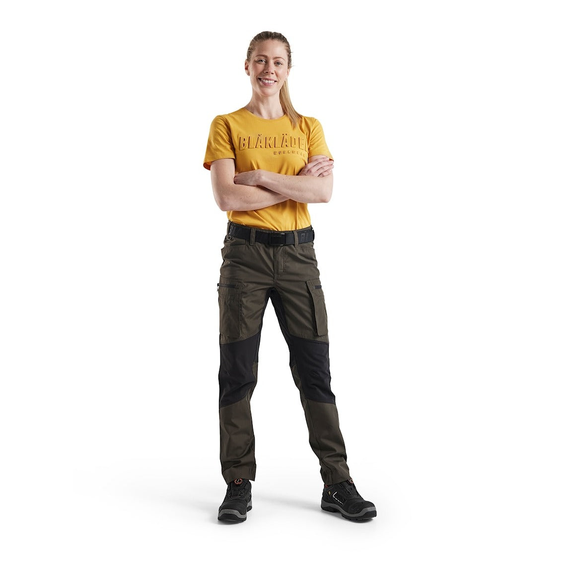 Blaklader Women's Service Trousers Stretch 71591845 #colour_dark-olive-green-black