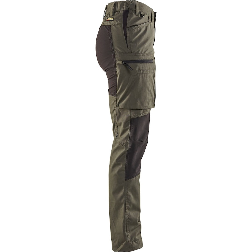 Blaklader Women's Service Trousers Stretch 71591845 #colour_army-green-black