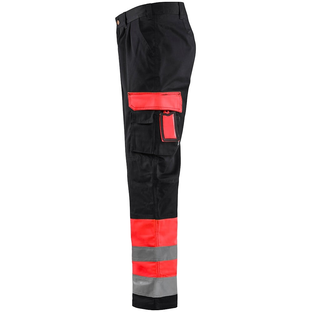 Blaklader Hi-Vis Trousers 1584 - Hi-Vis Red/Black