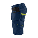 Blaklader Service Shorts with Nailpockets 1494 #colour_dark-navy-blue-hi-vis-yellow