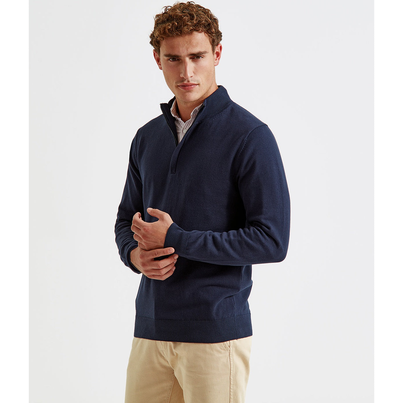 Asquith & Fox Men's Cotton Blend ¼ Zip Sweater