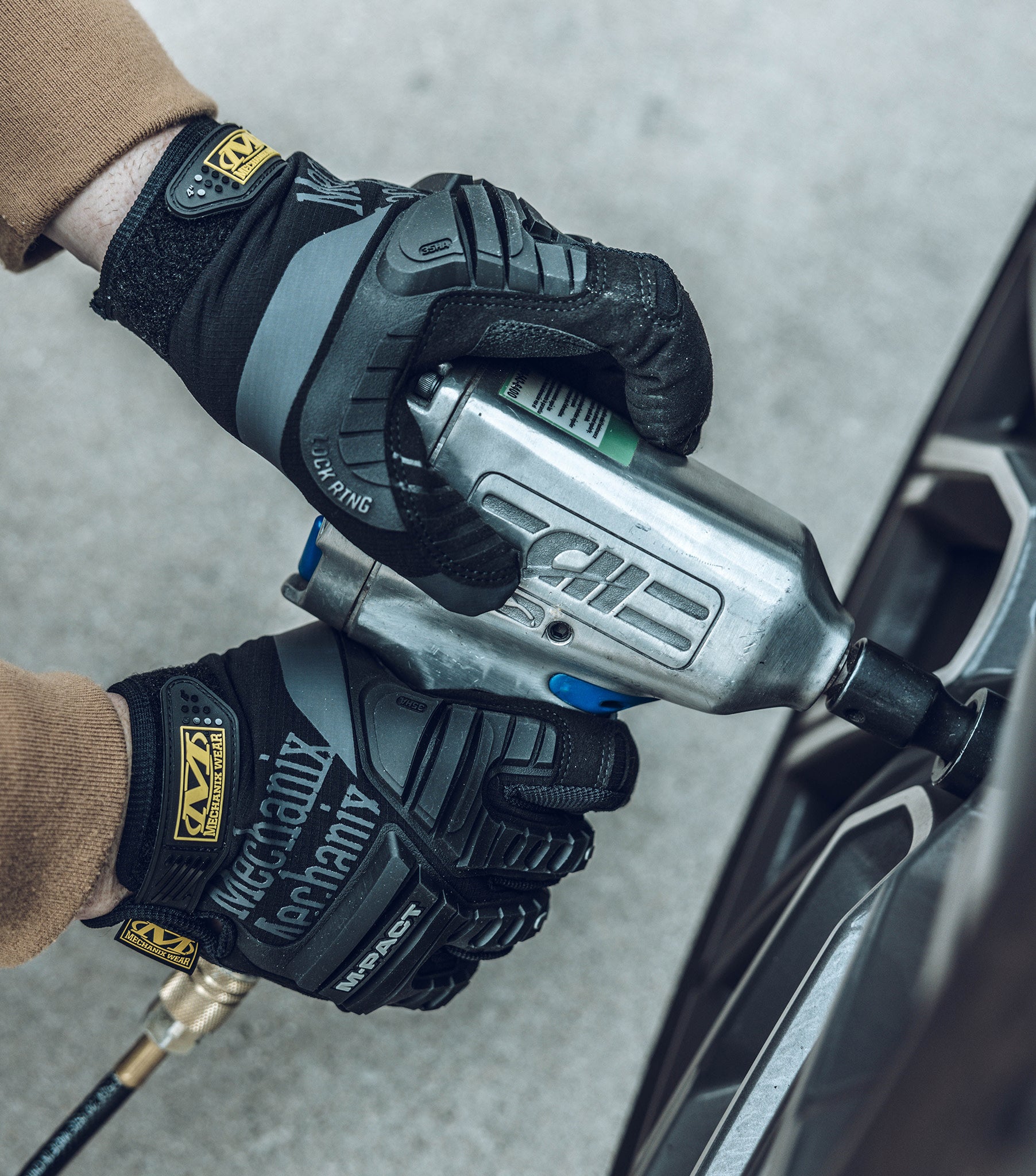 Mechanix Wear M-Pact Grey, Black Impact Resistant Work Gloves