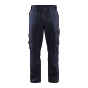 Blaklader Welding Trousers 1701 #colour_navy-blue-hi-vis-yellow