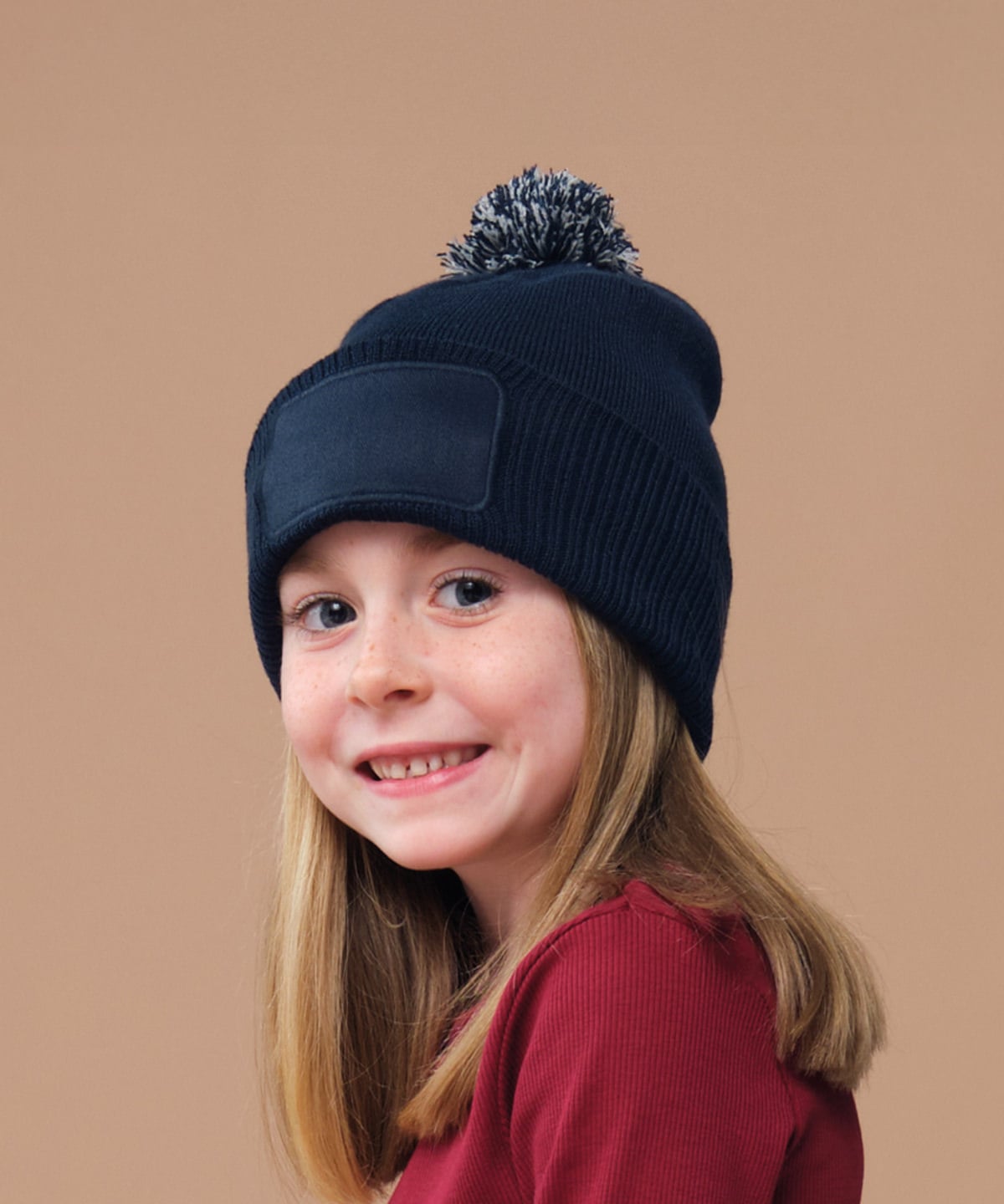 Beechfield B443B Kids Snowstar Patch Beanie