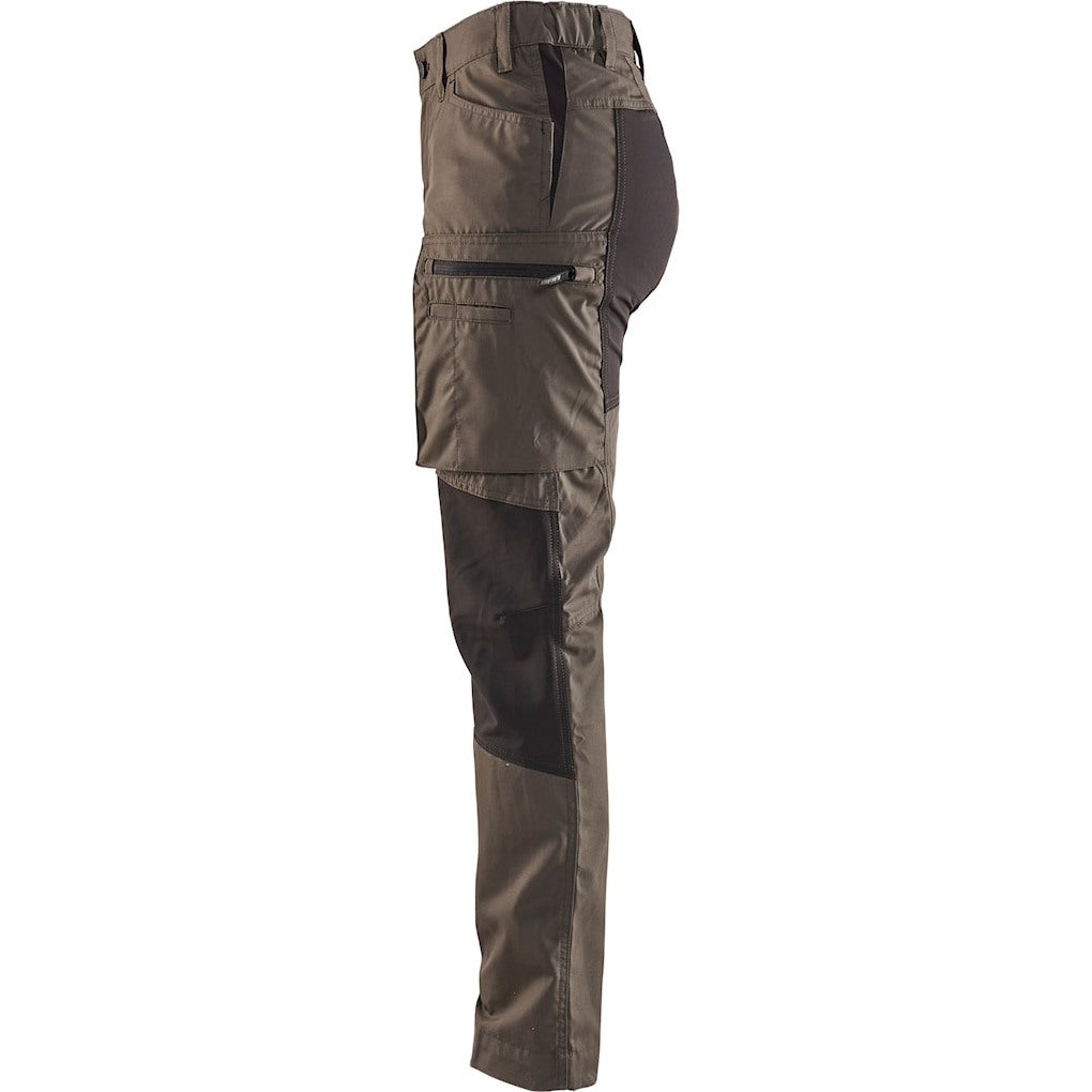 Blaklader Women's Service Trousers Stretch 71591845 #colour_dark-olive-green-black