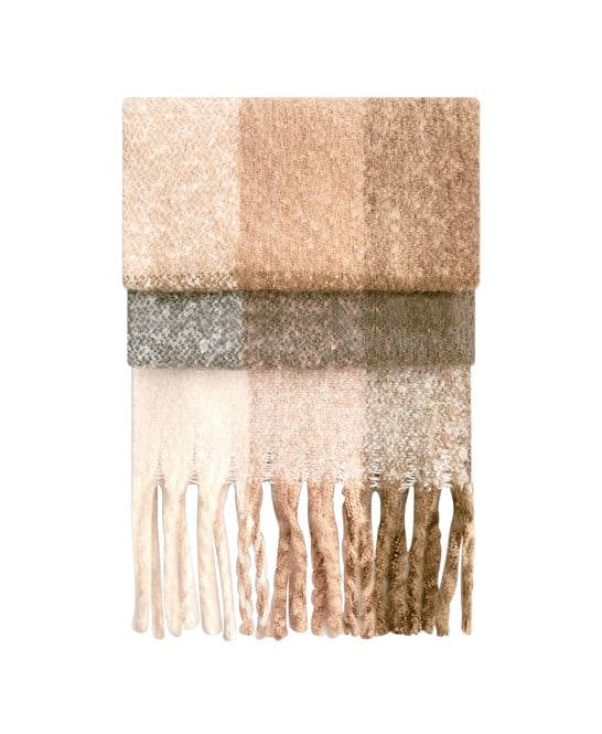 Beechfield B494R Fluffy Check Scarf