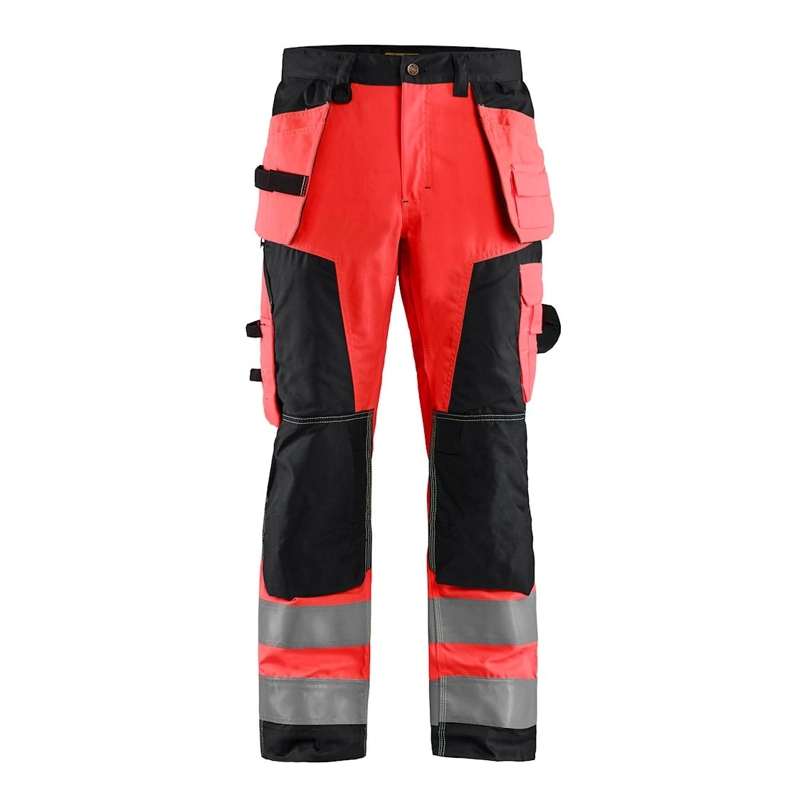 Blaklader Hi-Vis Craftsman Trousers 1568 - Red Hi-Vis/Black