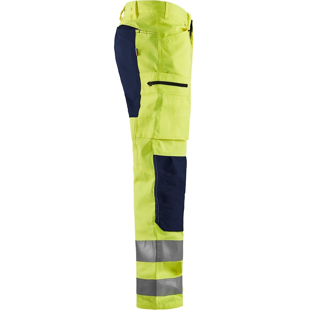 Blaklader Hi-Vis Trousers with Stretch 1585 - Hi-Vis Yellow/Navy Blue
