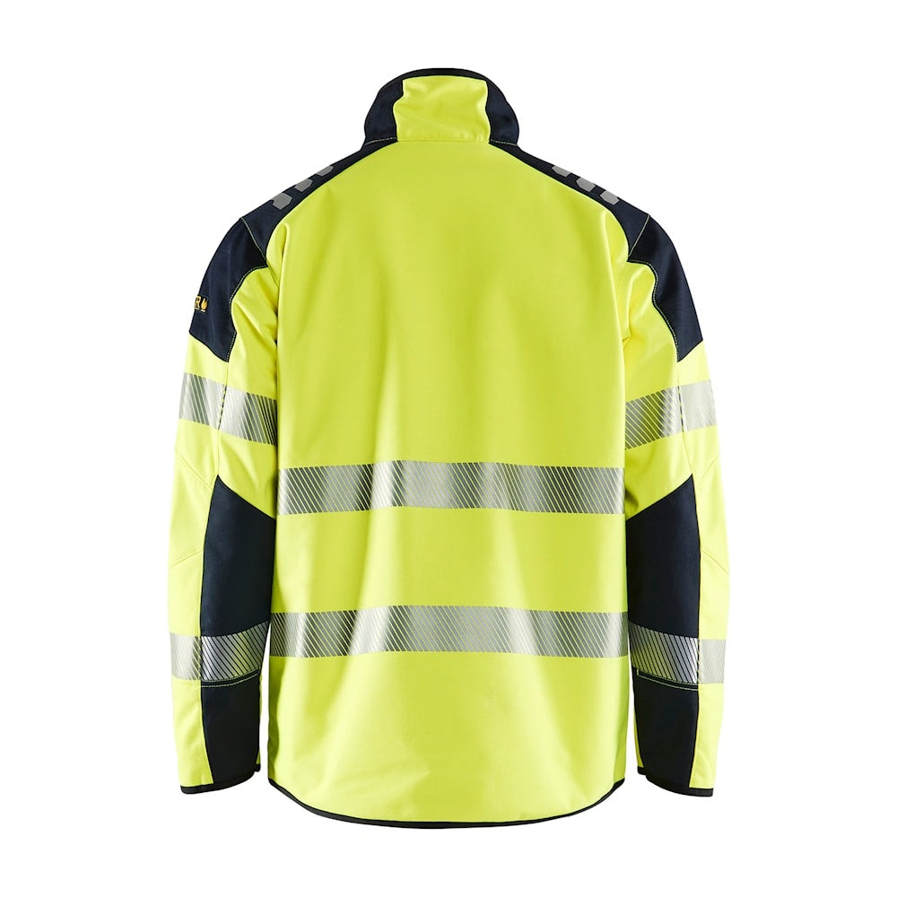 Blaklader Multinorm Softshell Jacket 4948 #colour_hi-vis-yellow-navy-blue