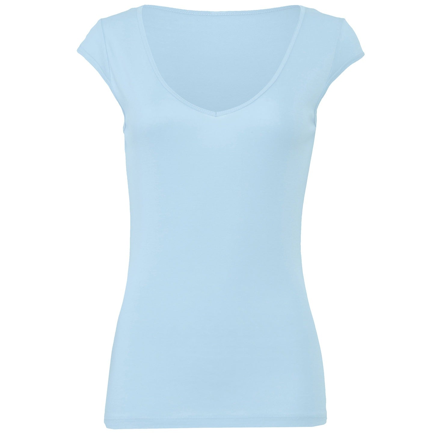 Bella Canvas Sheer Mini Rib V-Neck T-Shirt