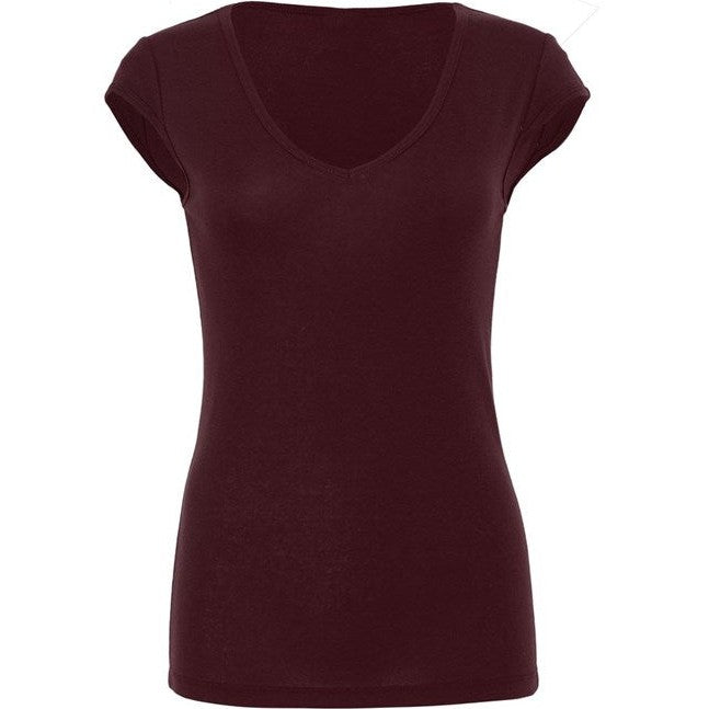 Bella Canvas Sheer Mini Rib V-Neck T-Shirt