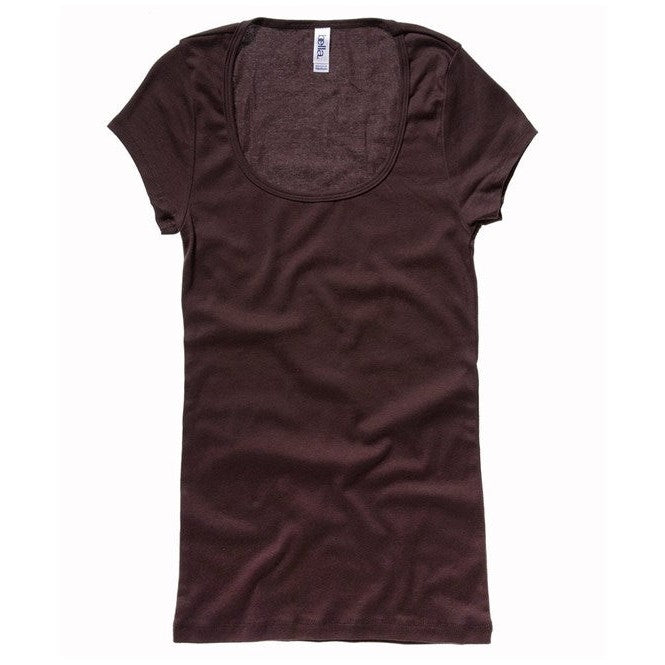 Bella Canvas Sheer Mini Rib Scoop Neck T-Shirt