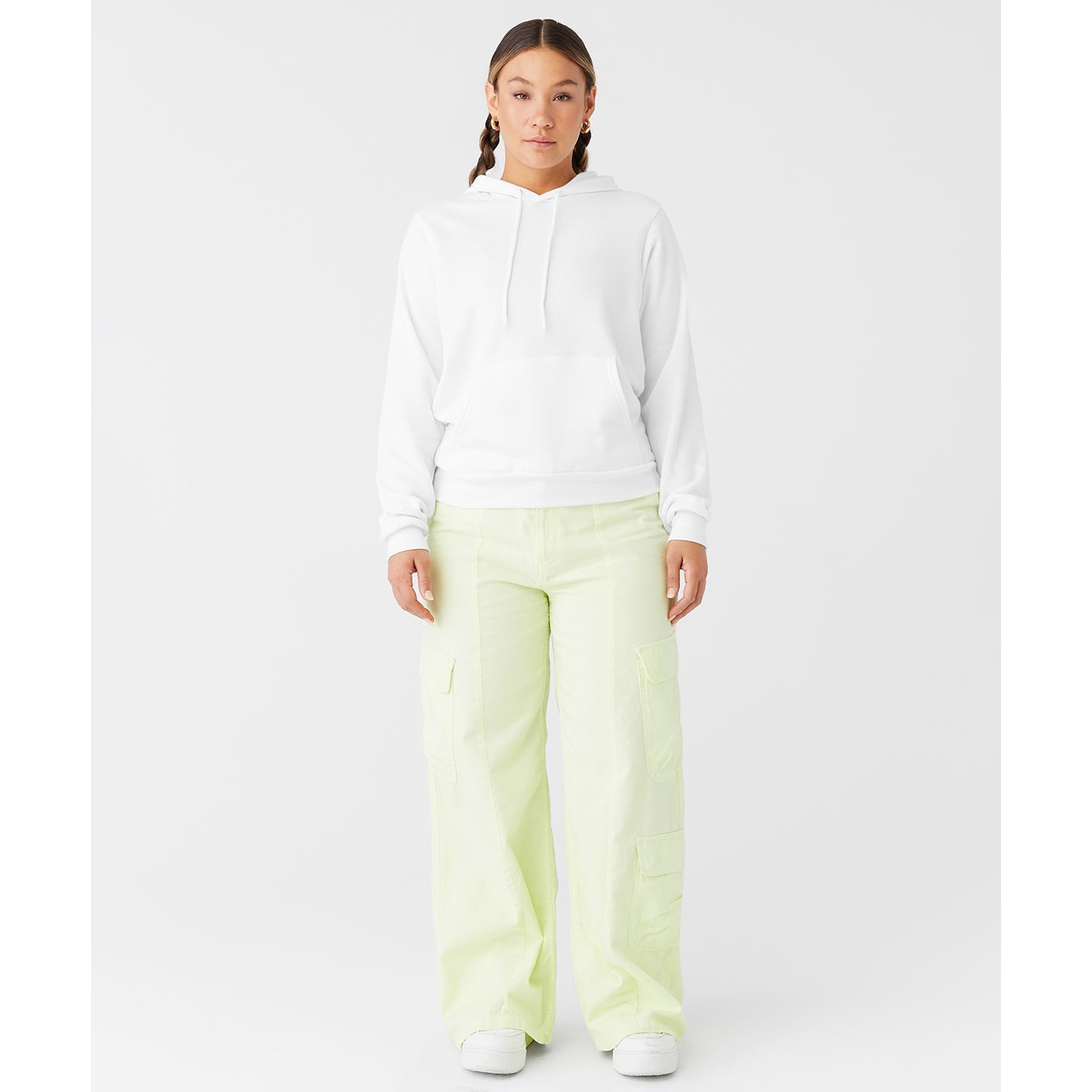 Bella Canvas Unisex Polycotton Fleece Pullover Hoodie - DTG White