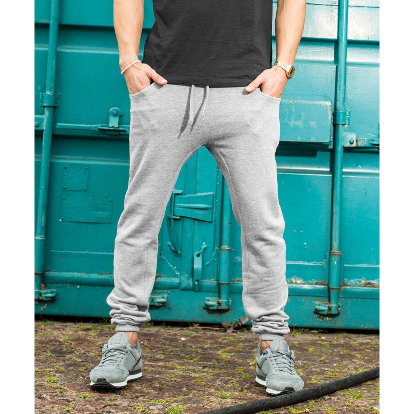 Build Your Brand Heavy Deep-Crotch Sweatpants