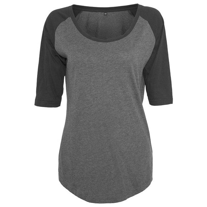 Build Your Brand Women's ¾ Contrast Raglan Tee