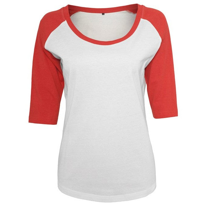 Build Your Brand Women's ¾ Contrast Raglan Tee