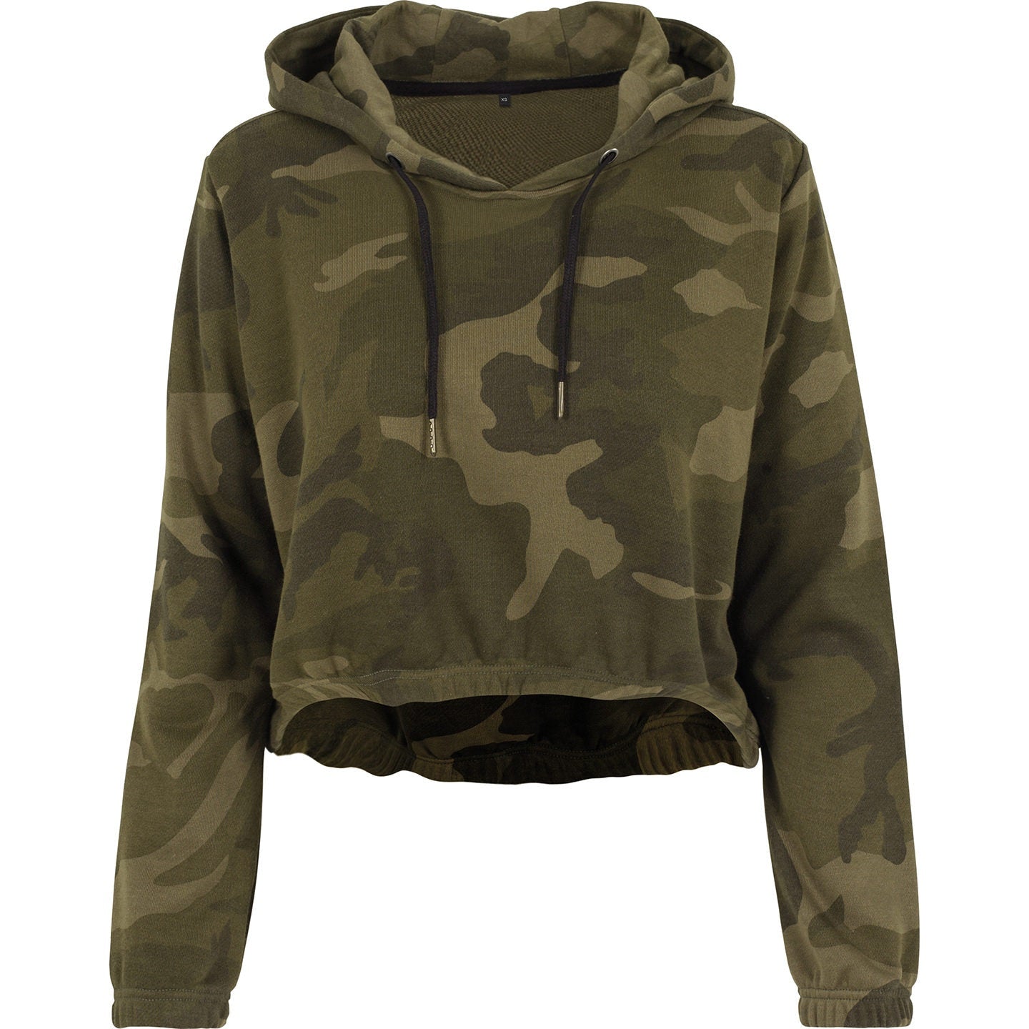 Build Your Brand Women's Camo Cropped Hoodie