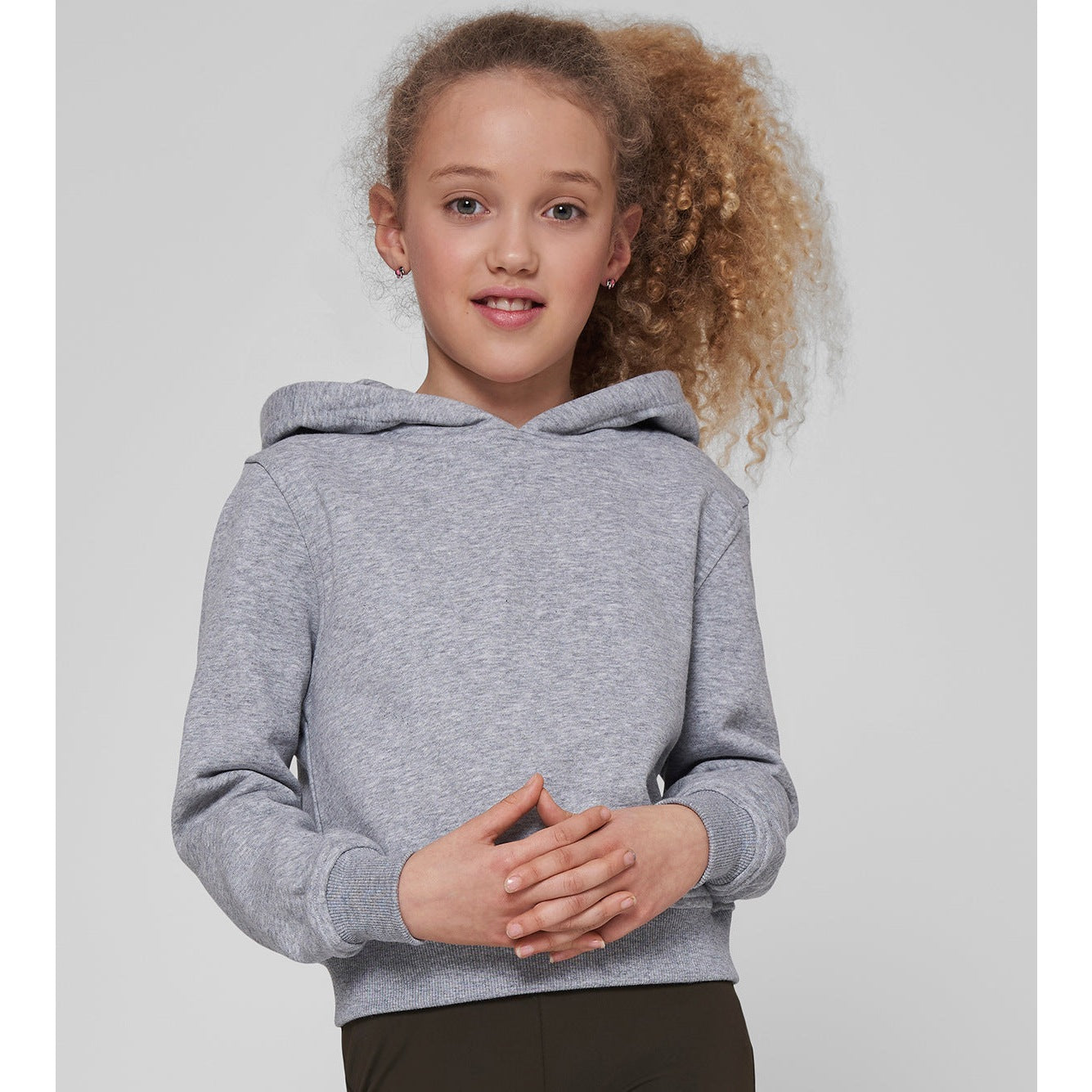 Build Your Brand Girls Cropped Sweat Hoodie