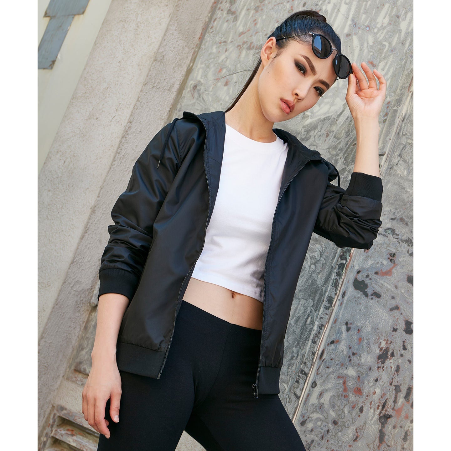 Build Your Brand Women's Two-Tone Tech Windrunner Jacket