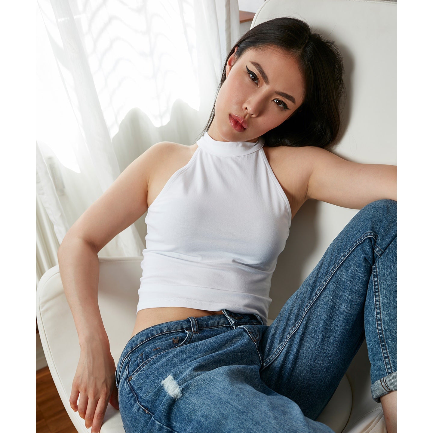 Build Your Brand Women's Turtleneck Short Top