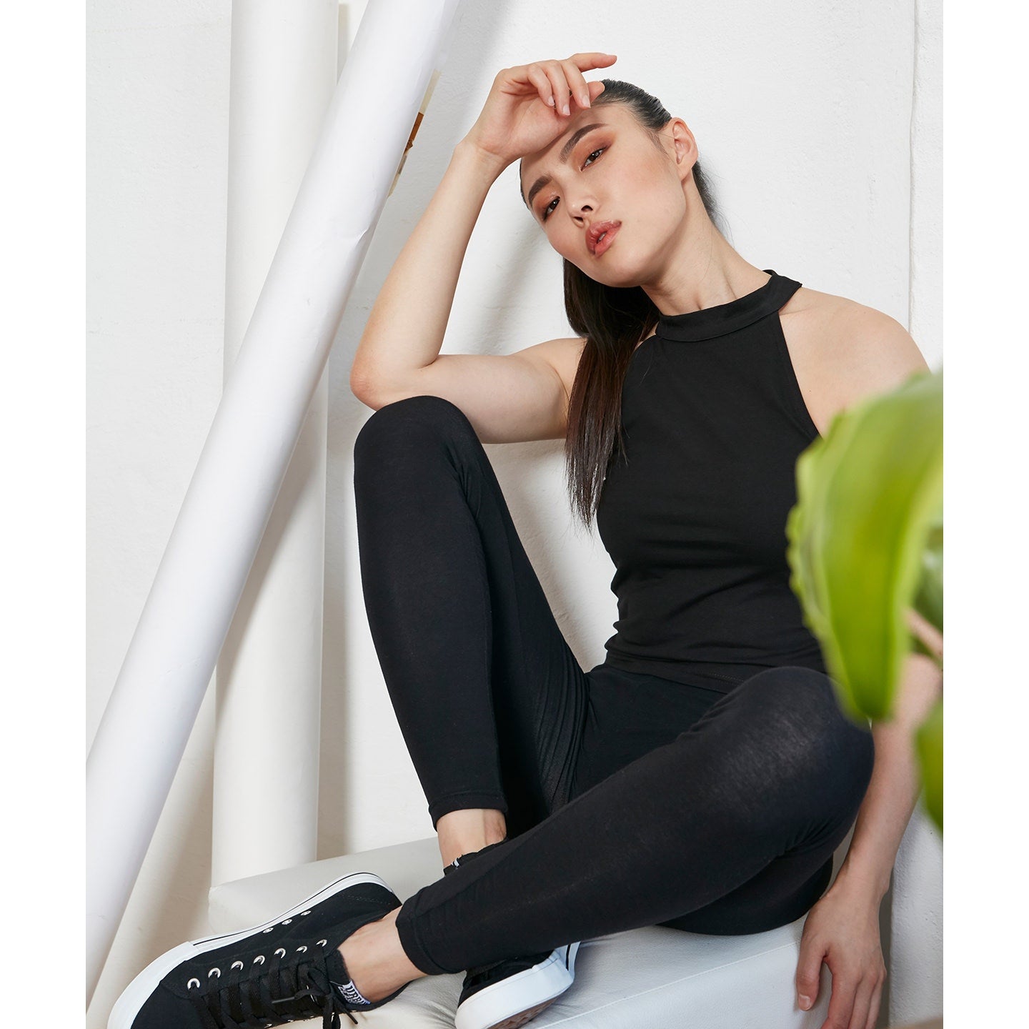 Build Your Brand Women's Turtleneck Short Top