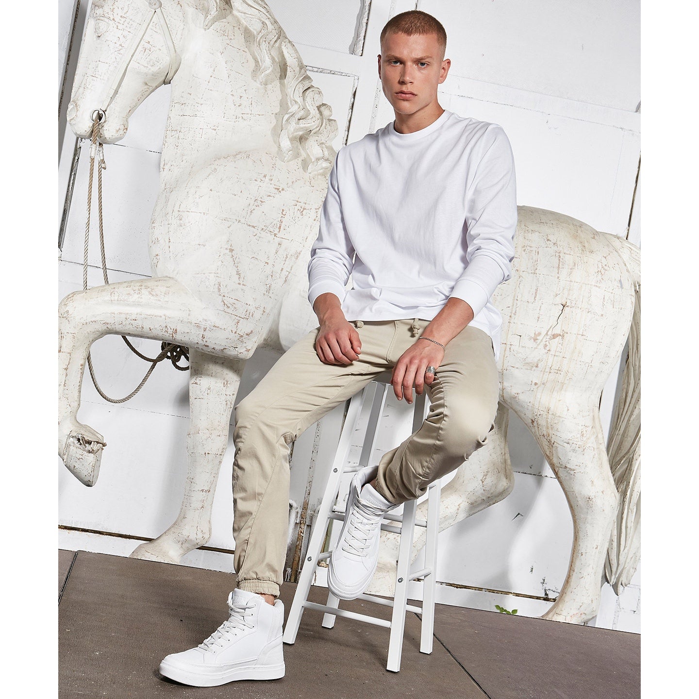 Build Your Brand Organic Long Sleeve With Cuff Rib