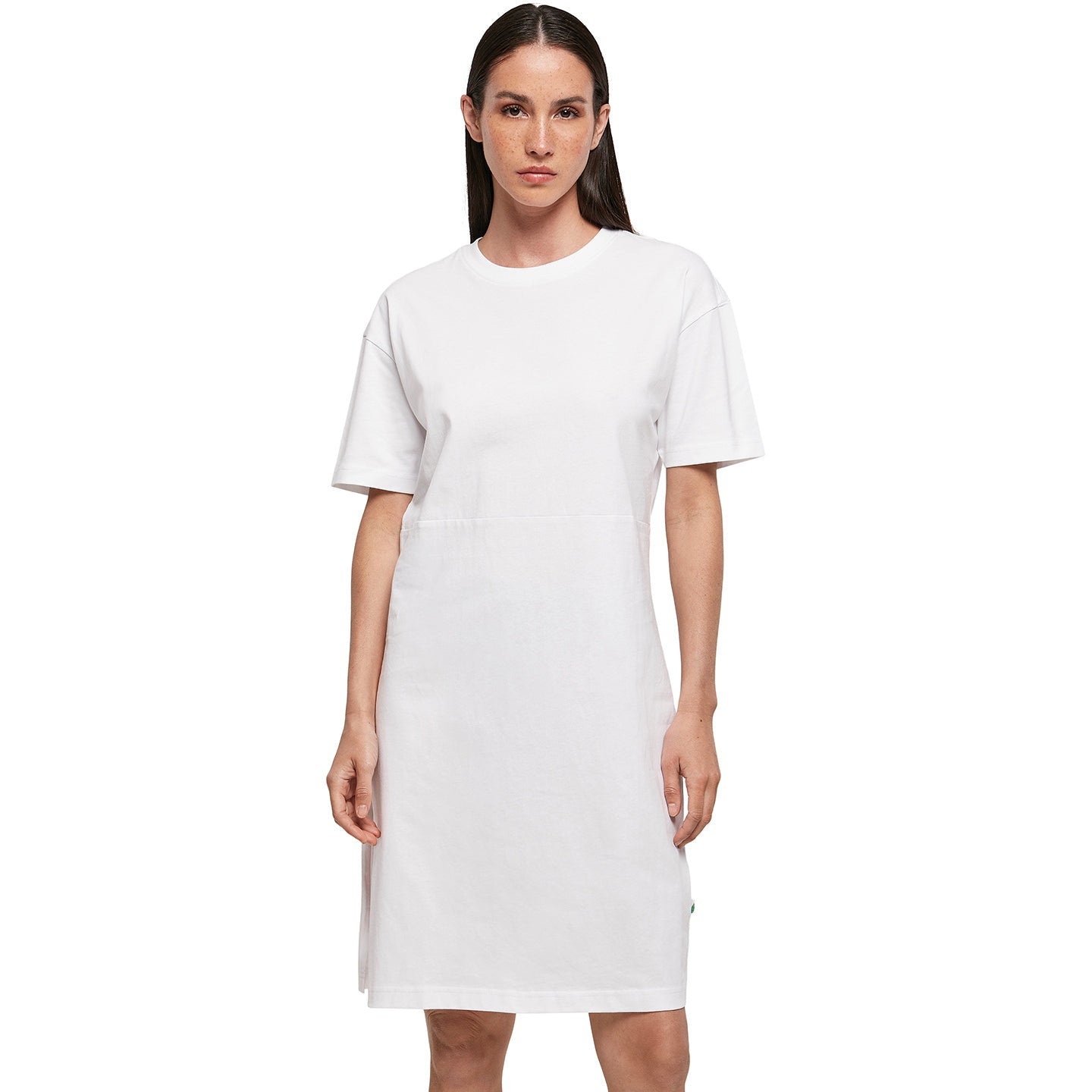 Build Your Brand Women's Organic Oversizes Slit Tee Dress