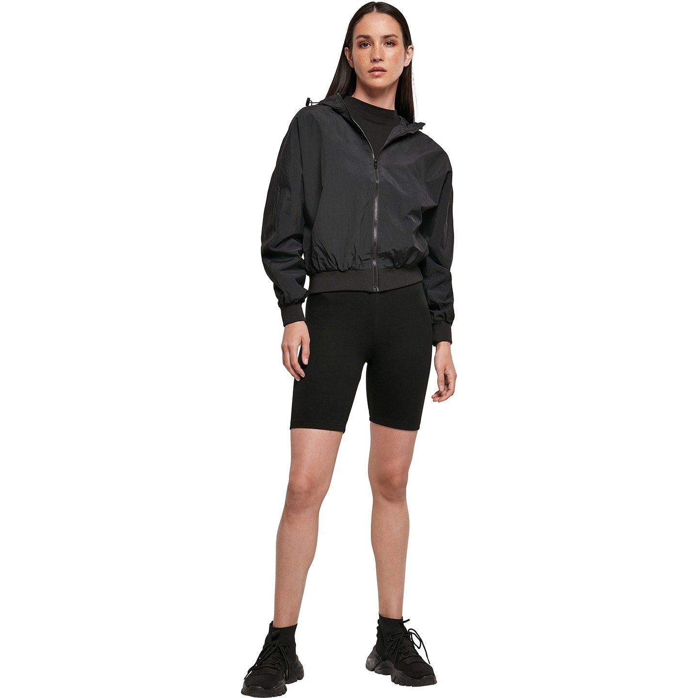 Build Your Brand Women's Crinkle Batwing Jacket