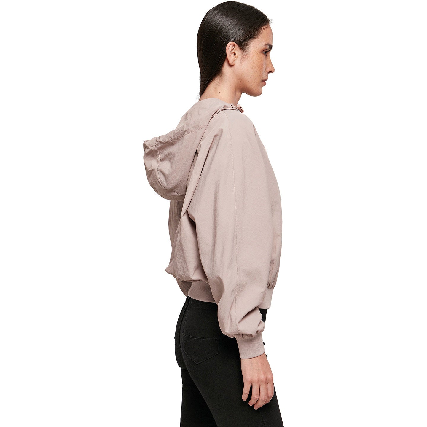 Build Your Brand Women's Crinkle Batwing Jacket