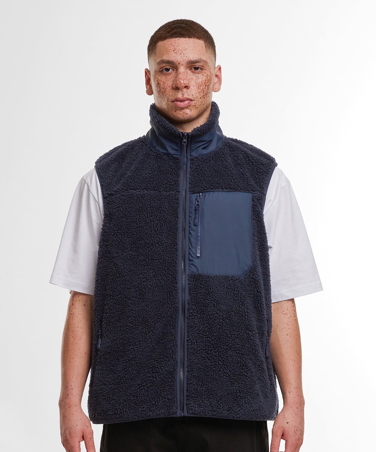 Build Your Brand BY407 Bonded Sherpa Vest