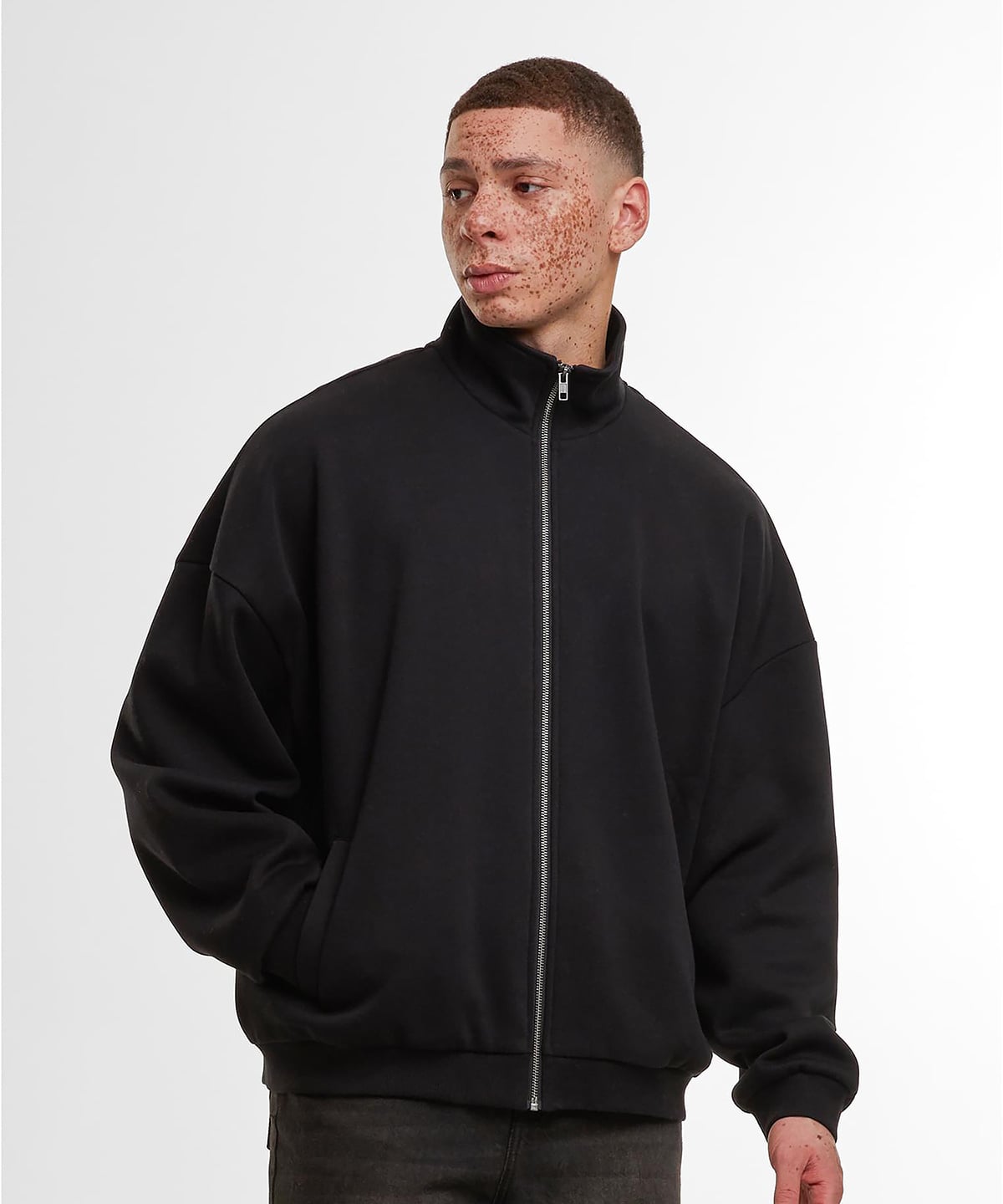 Build Your Brand BY422 Oversized Zip Jacket