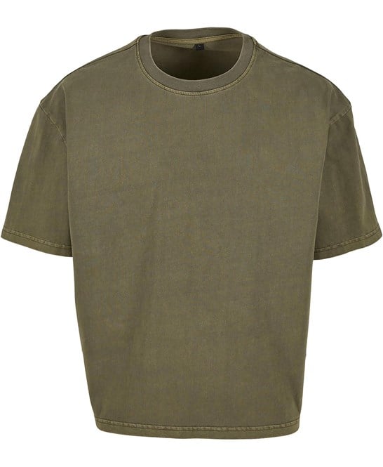Build Your Brand BY435 Vintage Cropped Heavy Oversized Tee