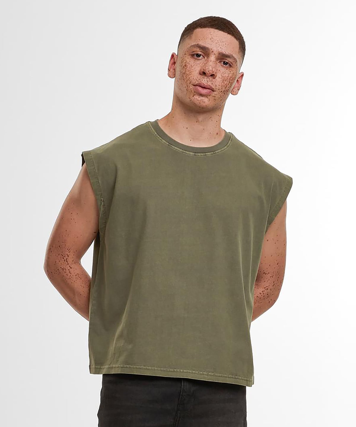 Build Your Brand BY436 Vintage Cropped Heavy Sleeveless Tee