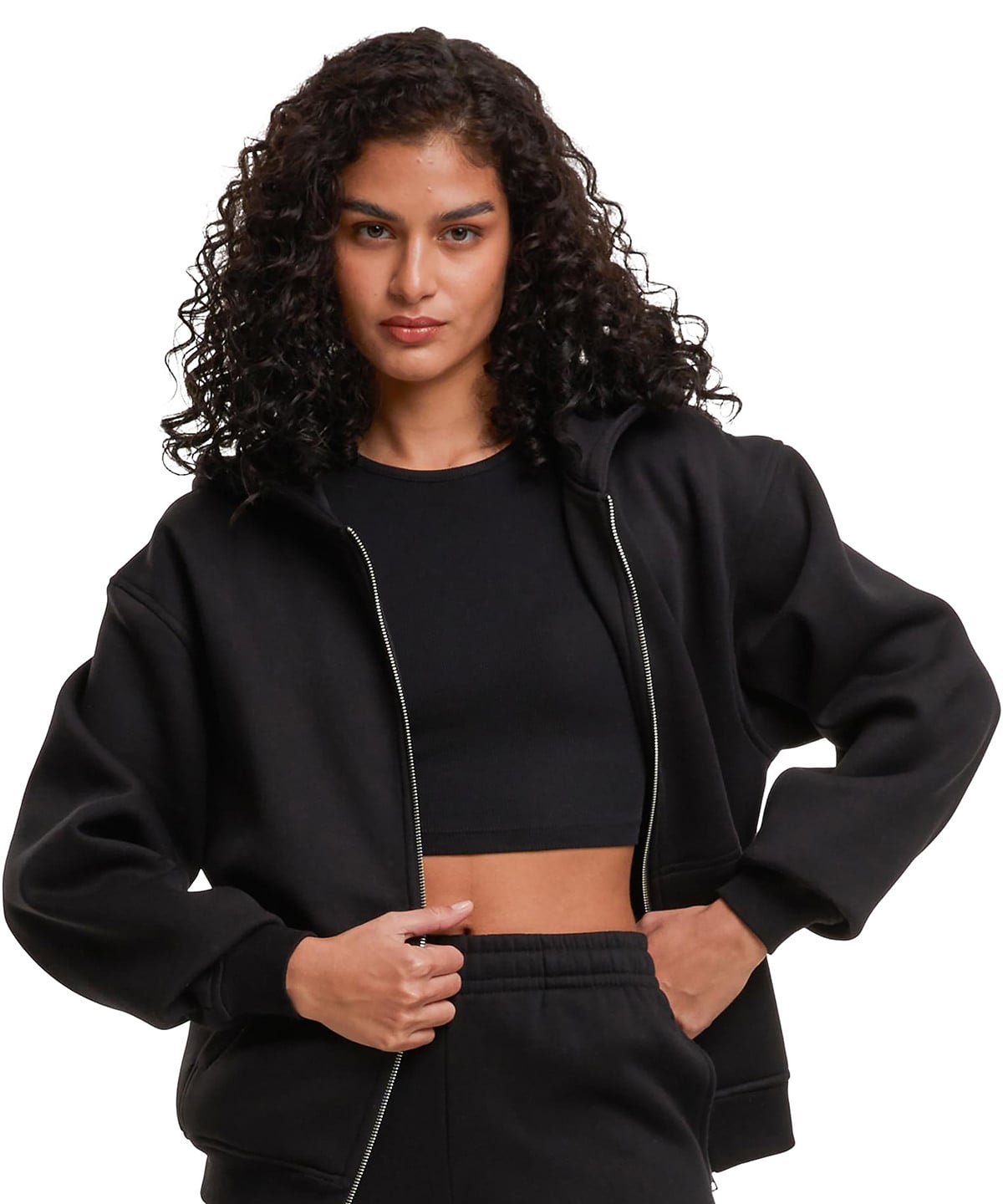 Build Your Brand BY445 Women’s Loose-Fit Zip Hoodie