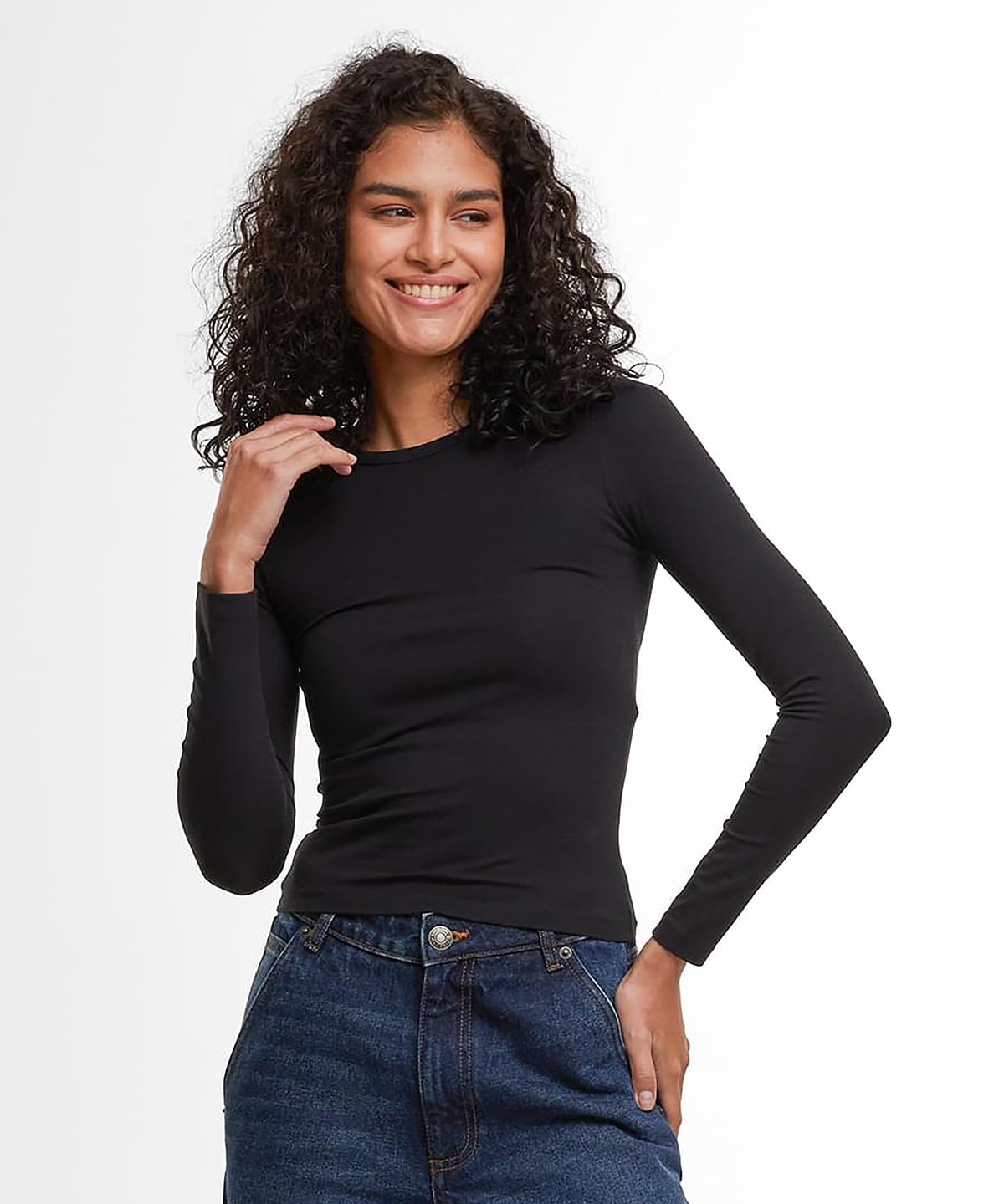 Build Your Brand BY446 Women’s Ultra Slim Long Sleeve