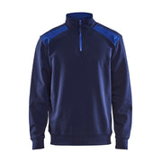 Blaklader Half-Zip 2-Tone Sweatshirt 3353 - Navy Blue/Cornflower Blue