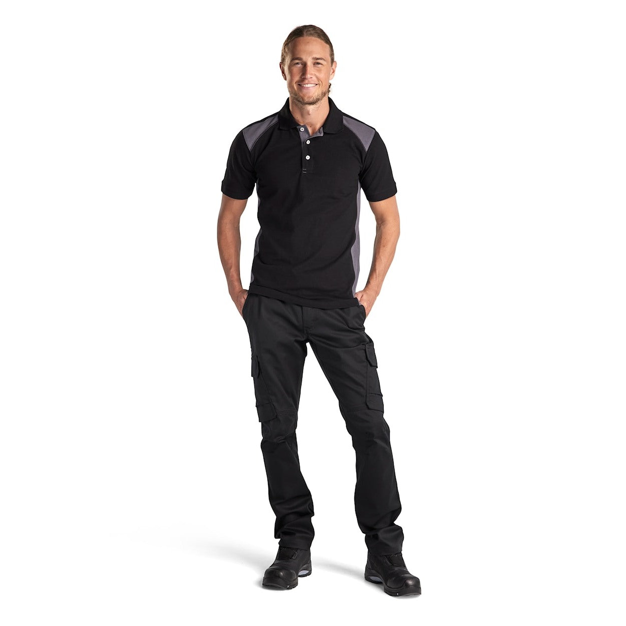 Blaklader Polo Shirt 3324 #colour_black-mid-grey