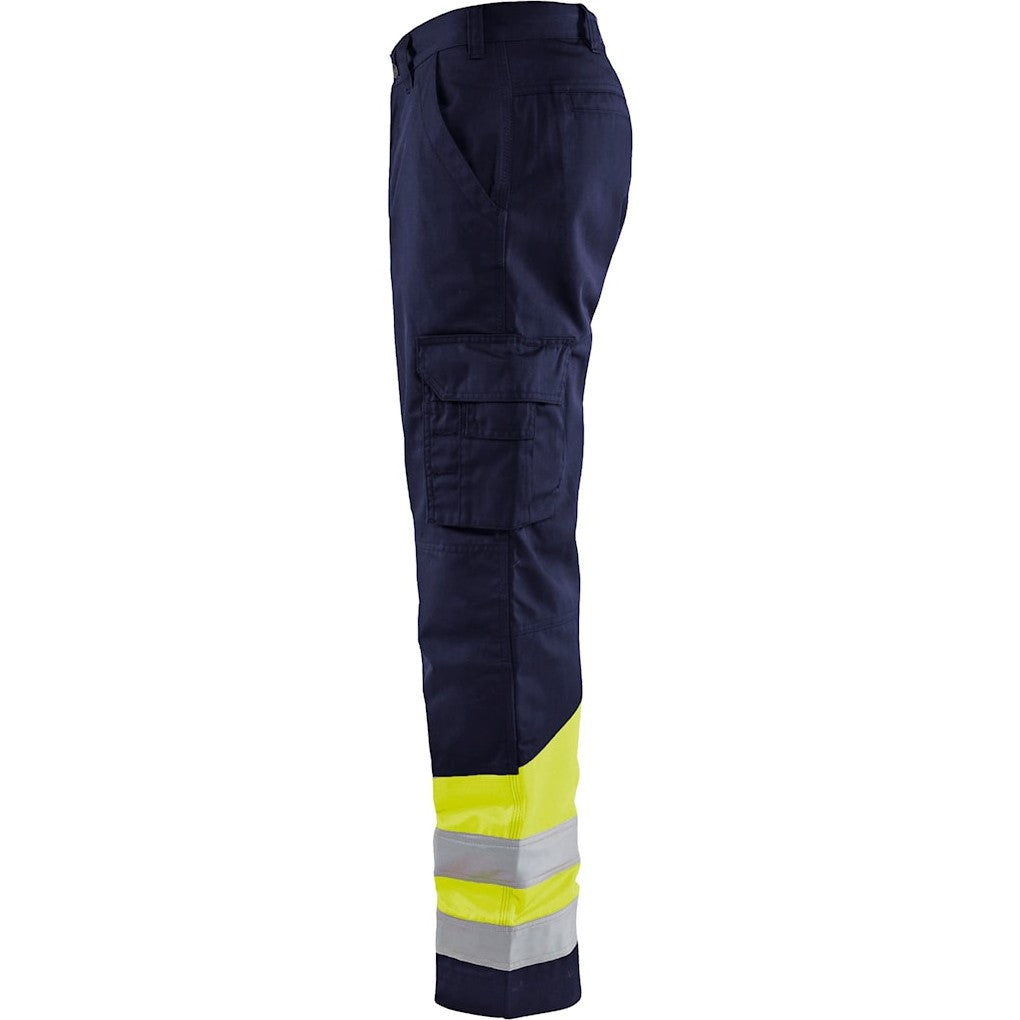 Blaklader Hi-Vis Trousers 1564 - Navy Blue/Hi-Vis Yellow