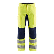 Blaklader Hi-Vis Trousers with Stretch 1585 - Hi-Vis Yellow/Navy Blue