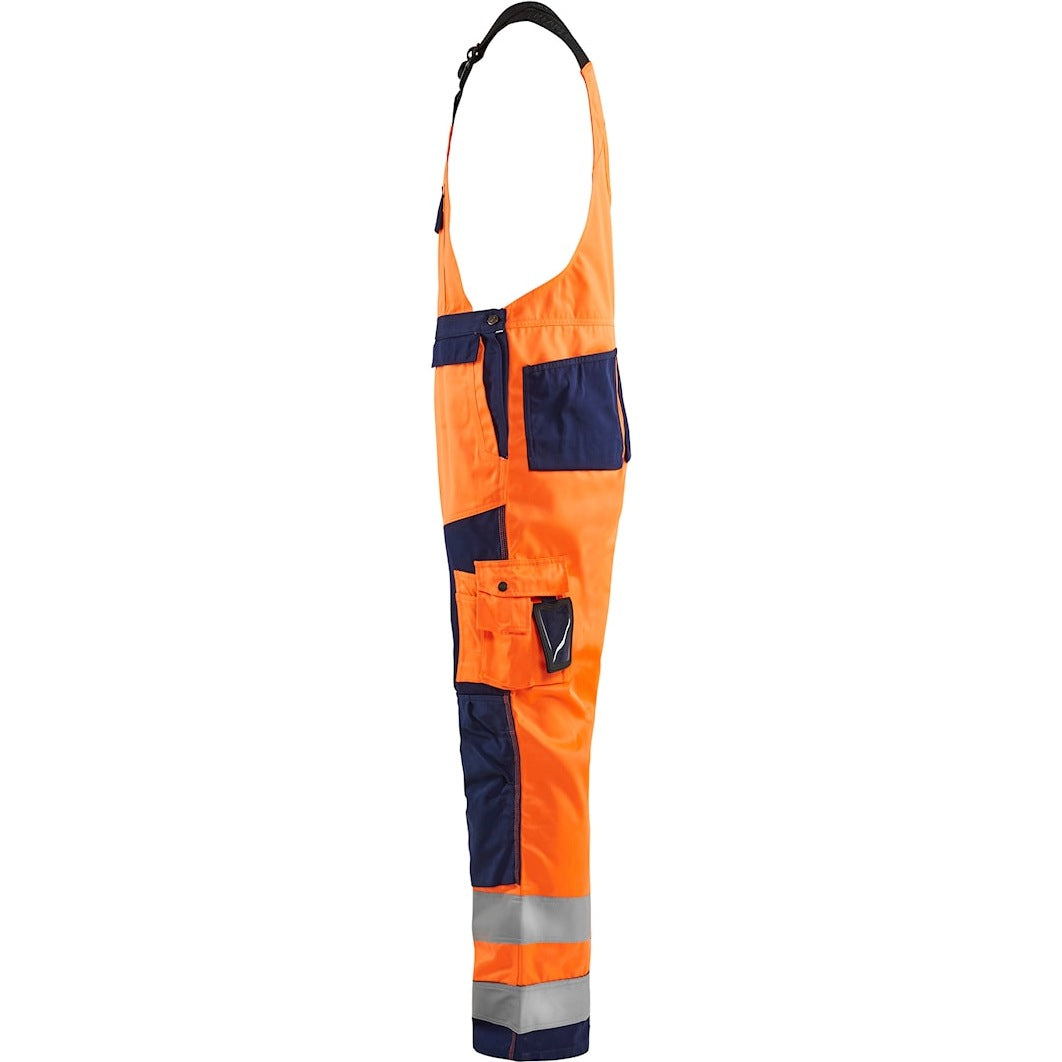Blaklader Hi-Vis Bib Trousers 2660 - Orange/Navy Blue