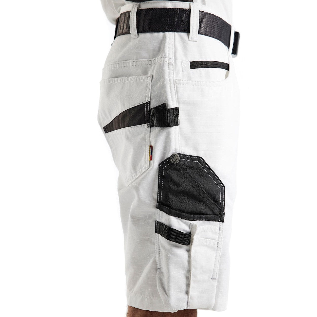 Blaklader Painter's Shorts with Stretch 1094 #colour_white-dark-grey