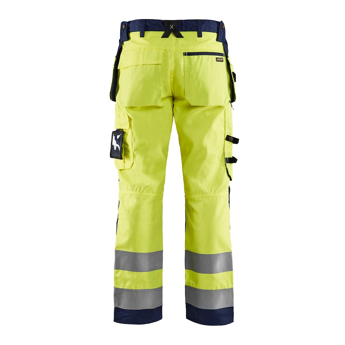 Blaklader Hi-Vis Craftsman Trousers 1568 - Hi-Vis Yellow/Navy Blue