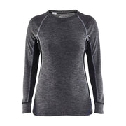 Blaklader Women's Underwear Top Warm 100% Merino 7200 #colour_mid-grey-black