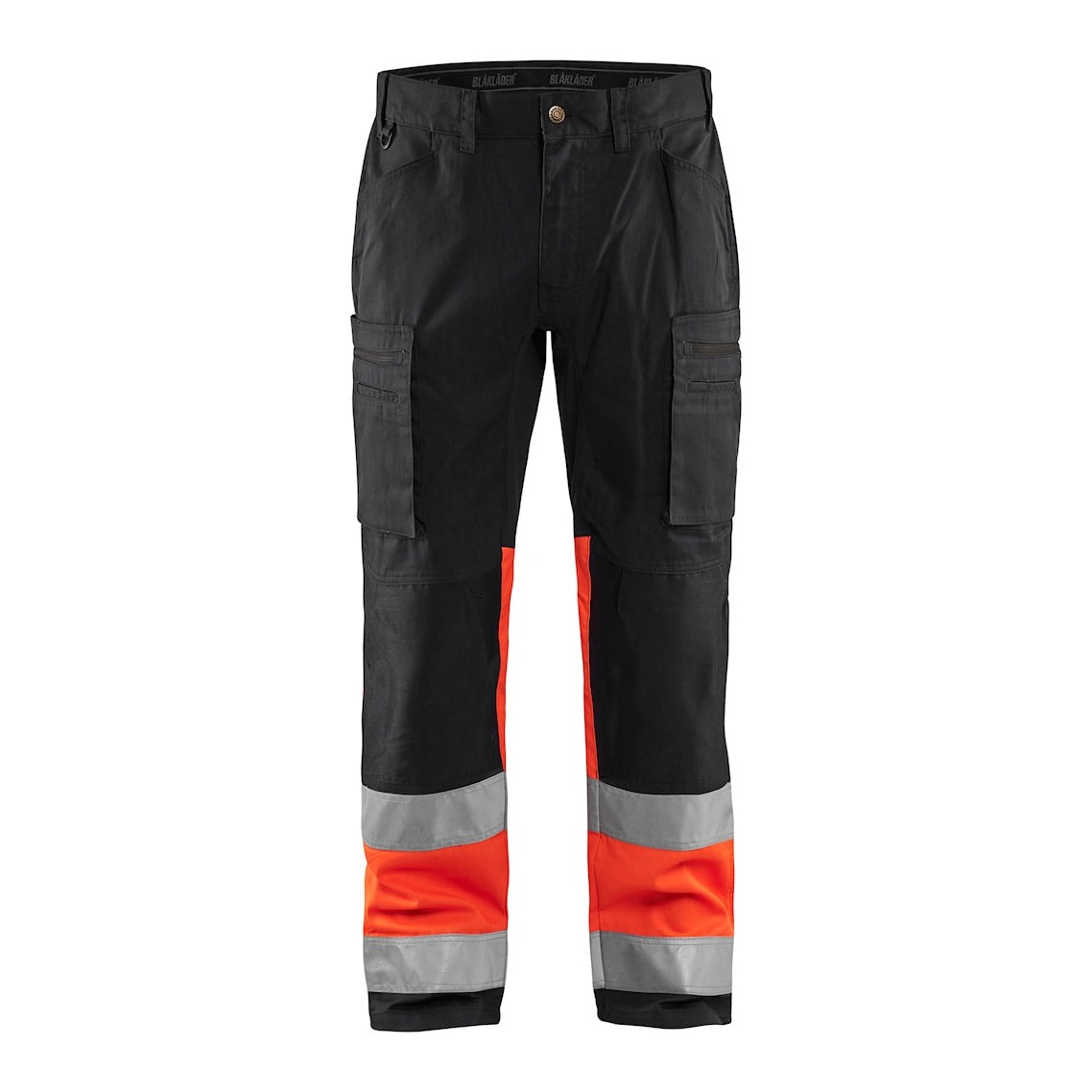 Blaklader Hi-Vis Trousers with Stretch 1551 - Black/Hi-Vis Red