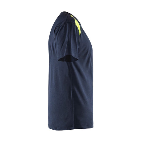 Blaklader T-Shirt 3379 #colour_dark-navy-blue-hi-vis-yellow