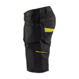 Blaklader Service Shorts with Nailpockets 1494 #colour_black-hi-vis-yellow