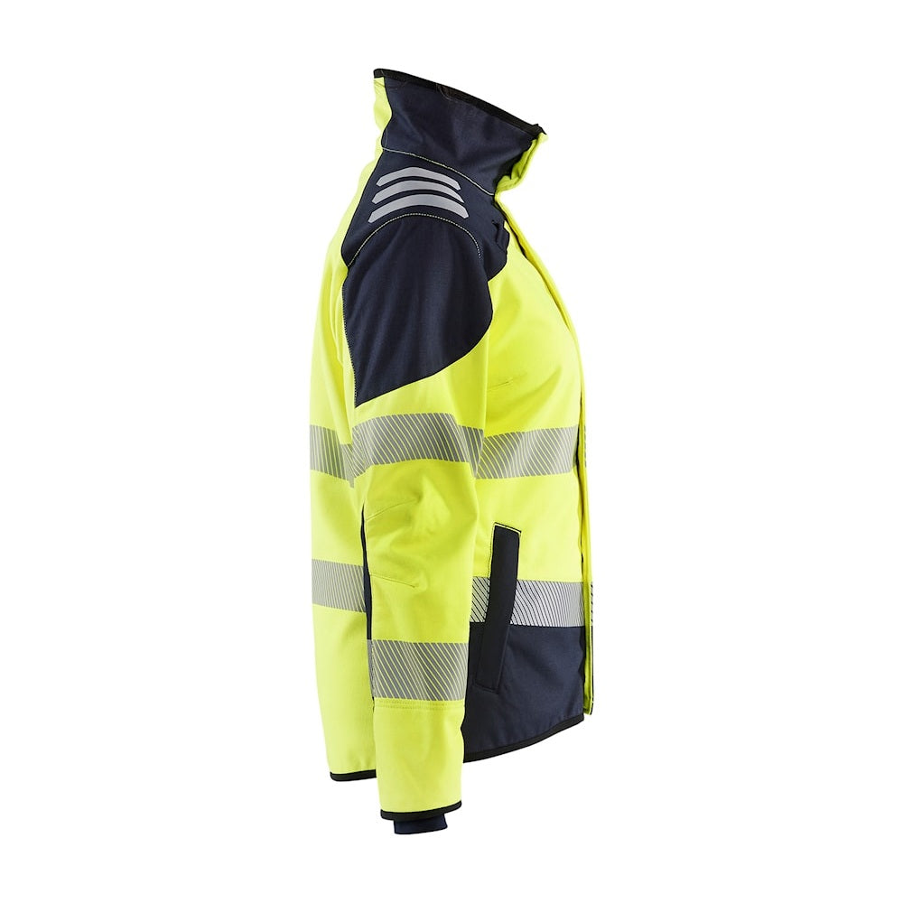 Blaklader Softshell Jacket Multinorm Women 4448 #colour_hi-vis-yellow-navy-blue