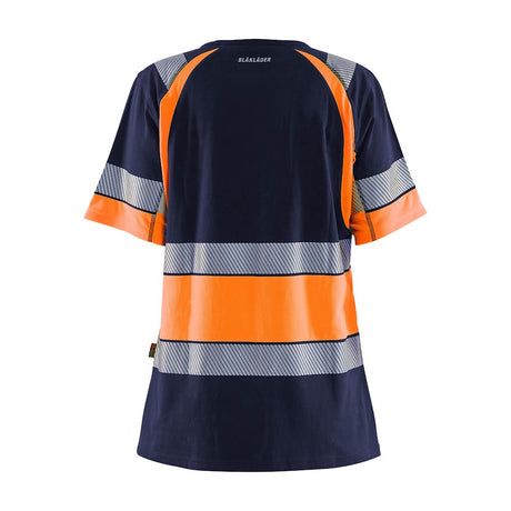 Blaklader Women's Hi-Vis T-Shirt 3410 #colour_navy-blue-orange