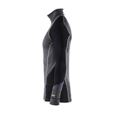Blaklader Underwear Zip-Neck Top Warm 100% Merino 4899 #colour_mid-grey-black